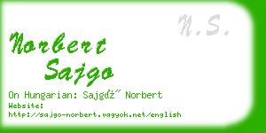 norbert sajgo business card